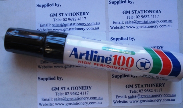 Artline 100 Permanent Ink Marker Black Box 6 110001